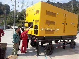 2019年11月6日，500KW移動(dòng)靜音型玉柴發(fā)電機(jī)組交付廣西某水利公司使用